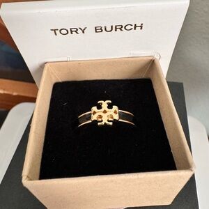 Tory Burch Gold Emblem Ring Size 8